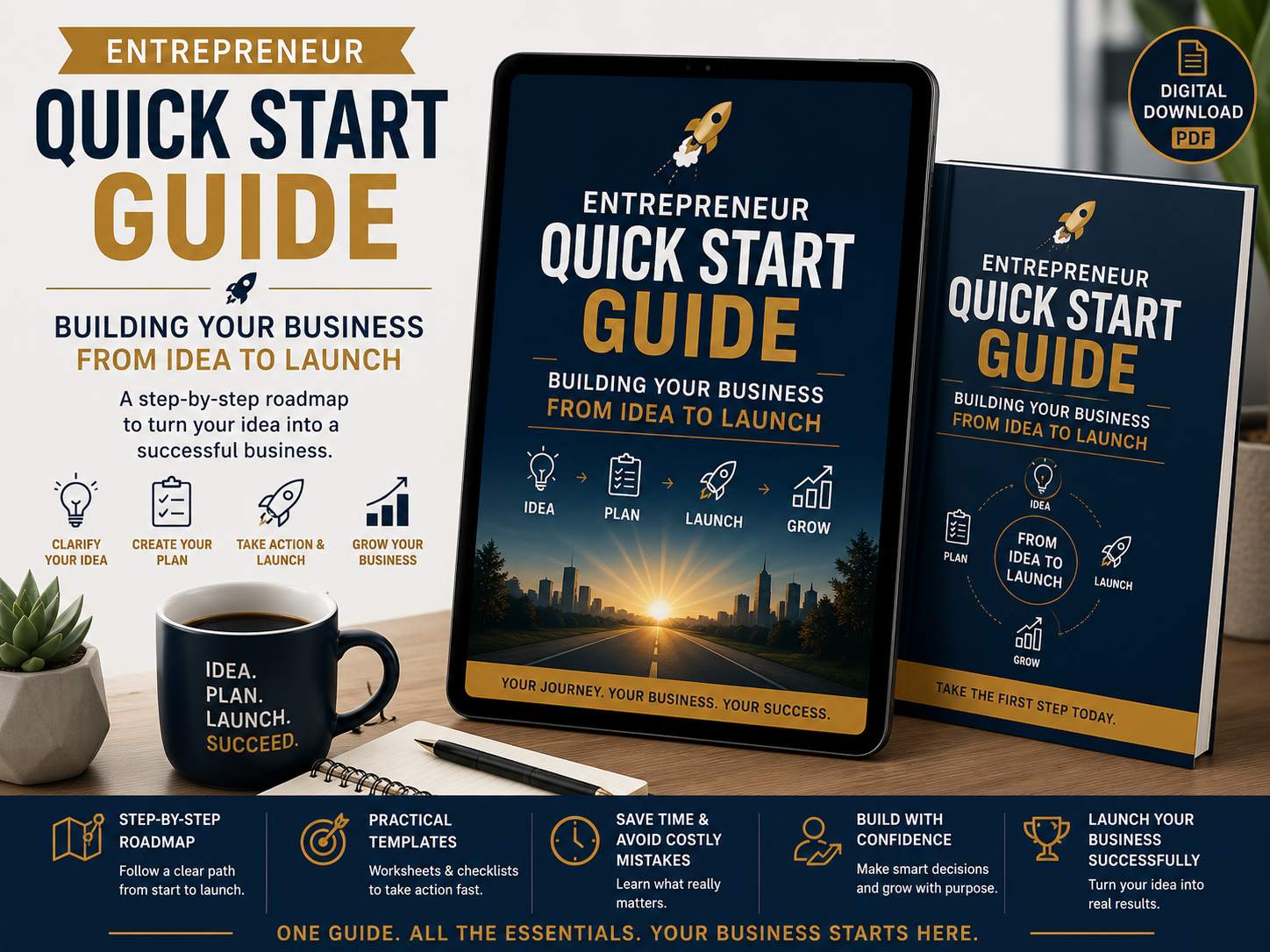 Entrepreneur Quick Start Guide: Building Your Business from Idea to Launch (Digital PDF)
